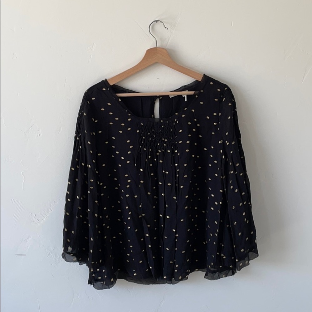 Floreat Gold Dot Top XL Anthropologie